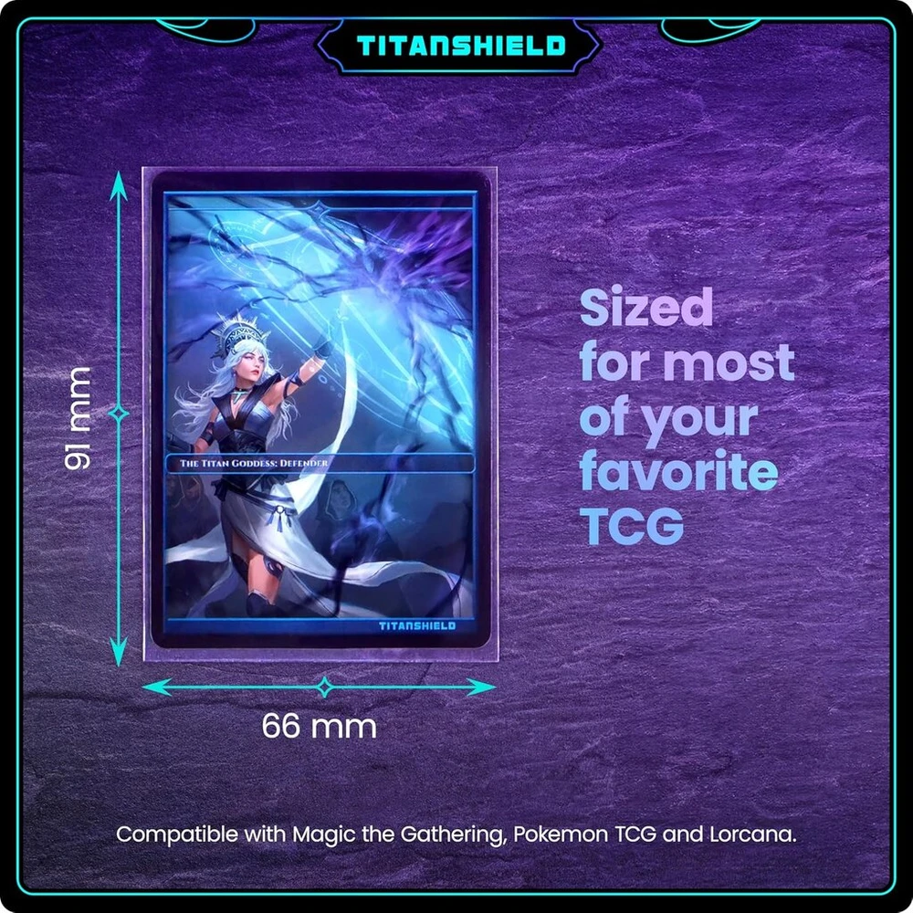 Titanshield (150 įmautės/skaidrios) standartinio dydžio stalo žaidimų ir matinių prekybos kortelių įmautės, skirtos Magic The Gathering Mtg, Pokemon, beisbolo kolekcijai, Dropmix