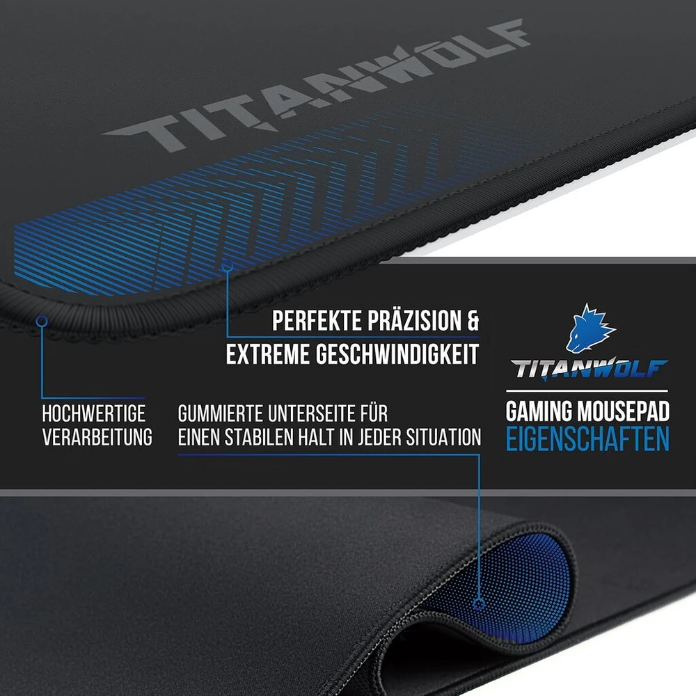 Titanwolf Xxl žaidimų pelės kilimėlis 900x400mm – tikslumui ir greičiui