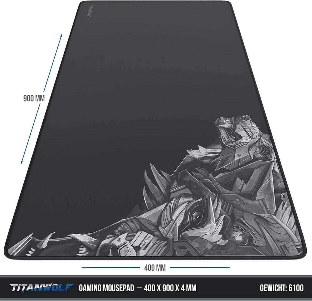 Titanwolf Xxl žaidimų pelės kilimėlis 900x400mm – tikslumui ir greičiui