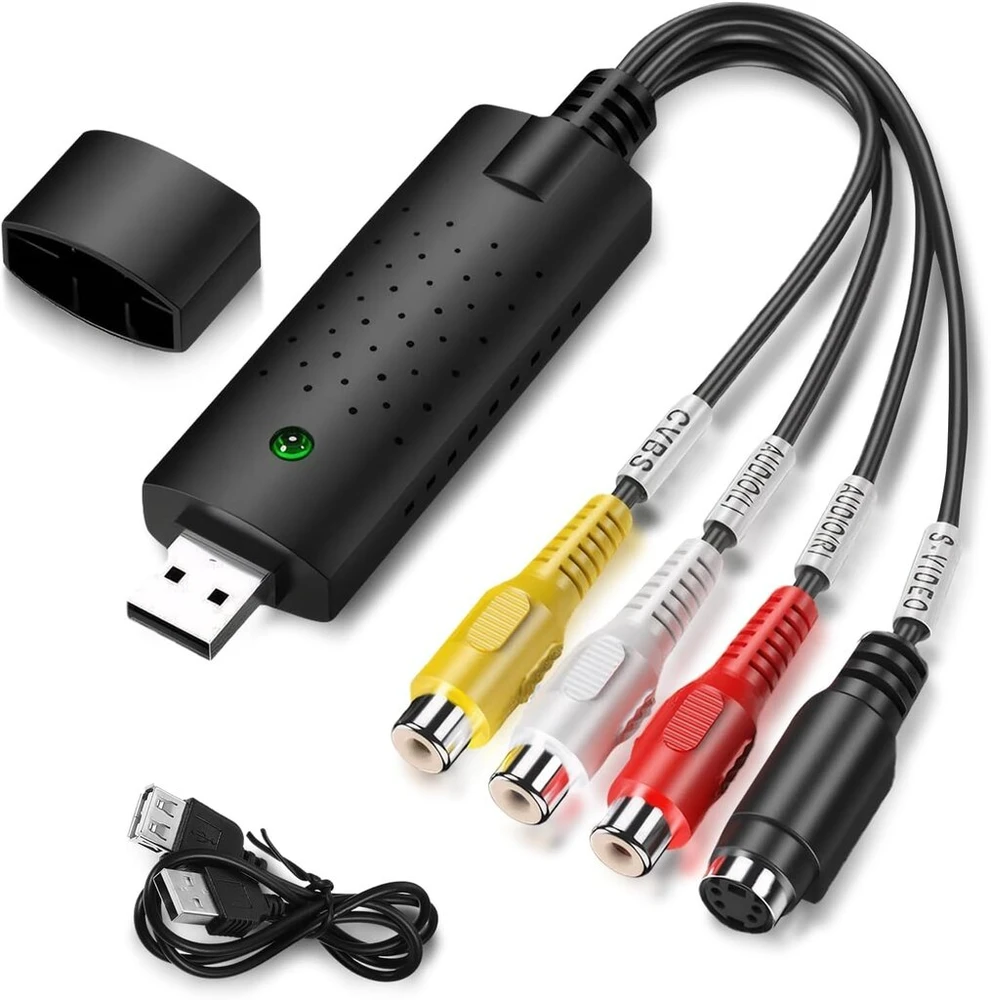 Tlidfgeo usb 2.0 audio video įrašymo įrenginys, audio video įrašymo įrenginio keitiklis, vaizdo įrašymo adapteris iš analoginio į skaitmeninį vhs/vcr/tv į dvd, skirtas windows11/10/8/7/mac