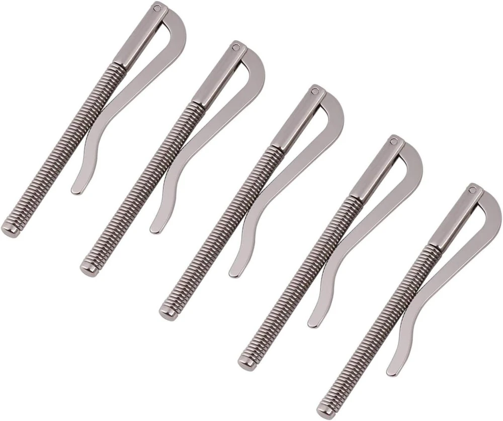 Tnfeeon pinigų spaustukai, 5 vnt. spyruoklinis pinigų spaustukas, skirtas dvigubo atlenkimo odinei piniginei, kreditinei kortelei, 8 cm