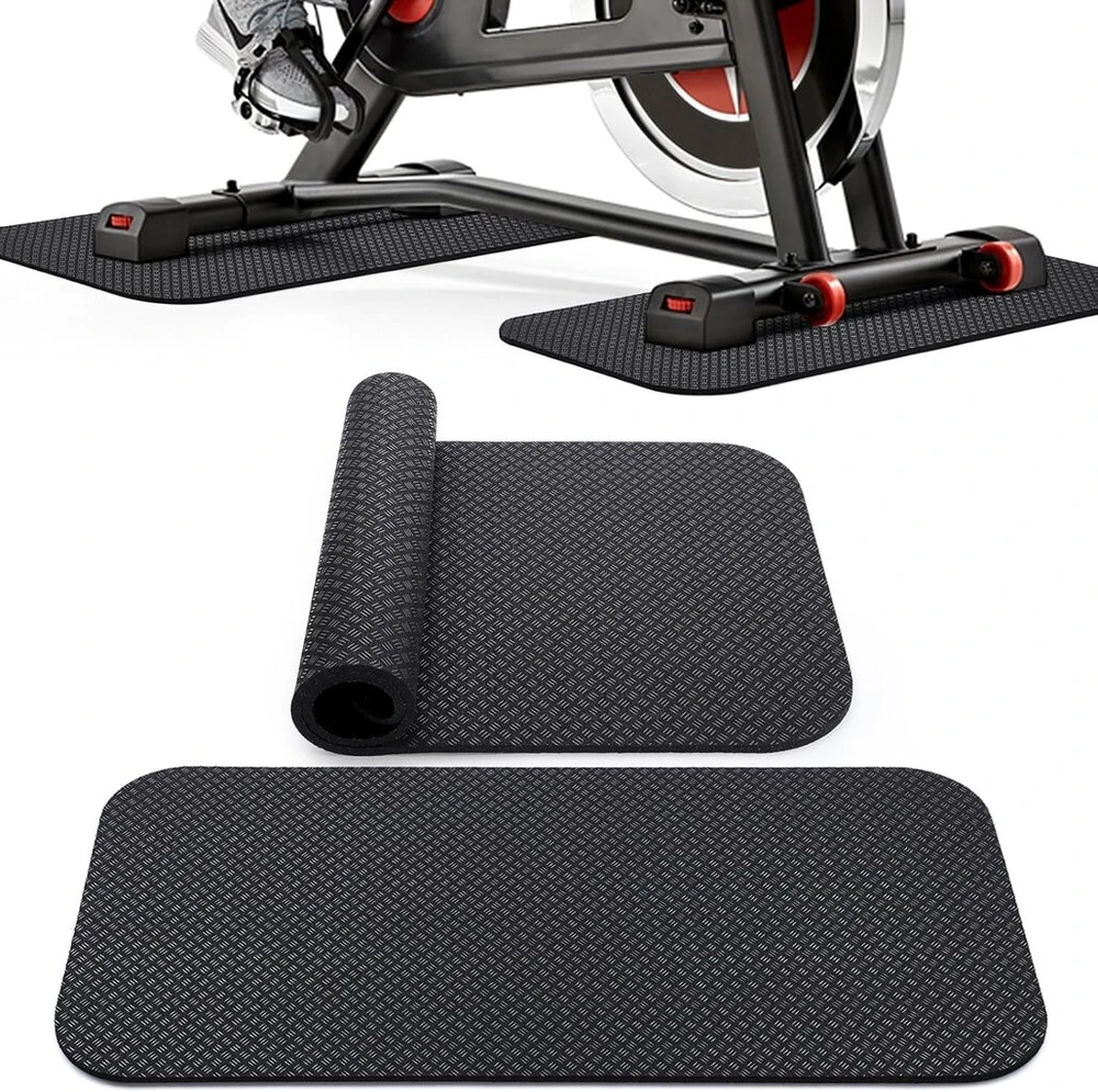 Tobwolf grindų apsaugos kilimėlis treniruokliams, treniruokliui, 5 mm neslystantis peloton grindų apsaugos kilimėlis, dvigubas kilimėlis, grindų apsaugos kilimėlis, treniruoklių įranga sporto įrangai, namų sporto salei