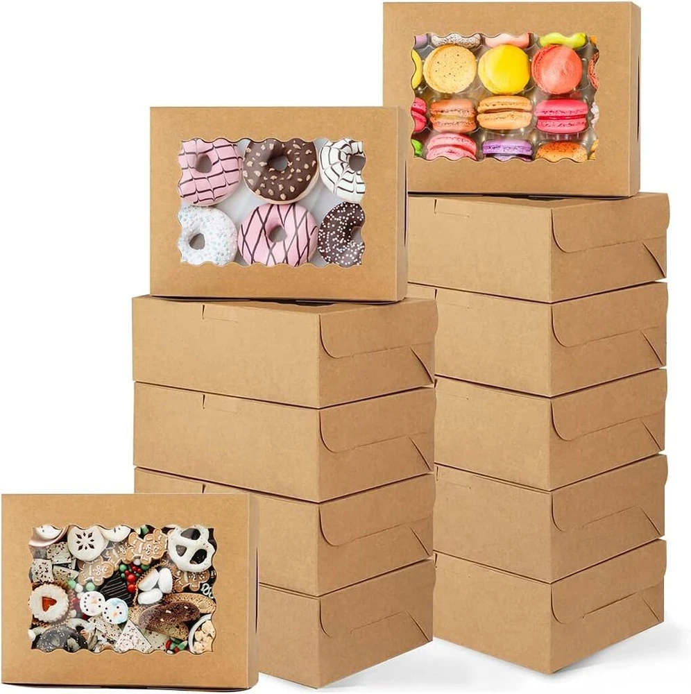 Tomedeks 12 x konditerijos dėžučių, tortų transportavimo dėžutės, kartonas, tortų dėžutės, keksiukų dėžutės macaroons, keksiukams, duonai, pyragams