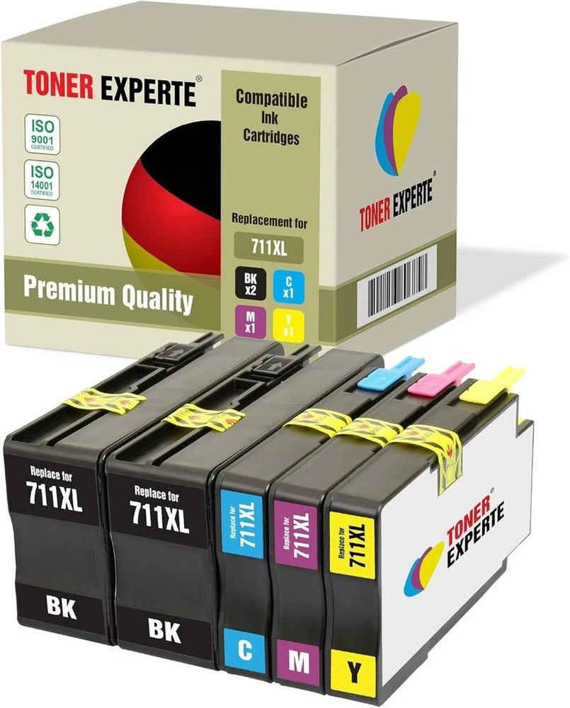 Toneris Experte® 5 Xl spausdintuvo kasetės, suderinamos su 711 711xl Designjet T520 T120 Cz129a Cz130a Cz131a Cz132a | didelės talpos