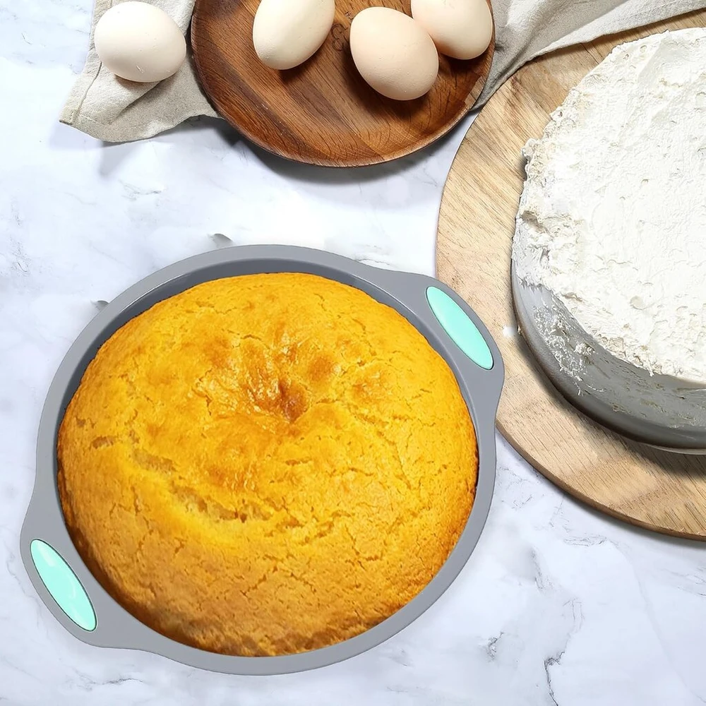 Tongjude 47 dalių silikoninių kepimo formų rinkinys, 6 silikoninės tortų formos, kekso forma, spurgų formos, nelipni kepimo forma, su matavimo puodelių ir šaukštų rinkiniu, pilka