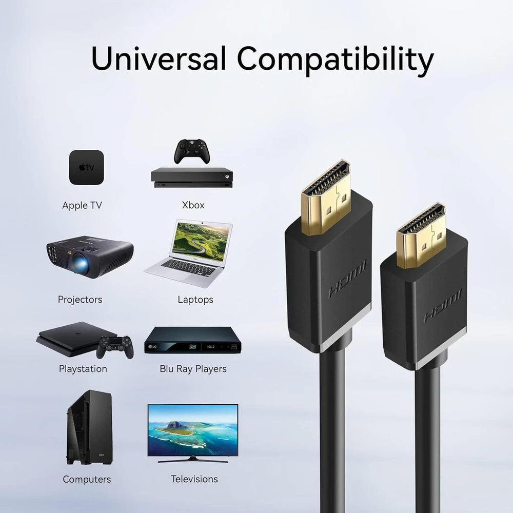 Tongveo hdmi kabelis 4k 5 metrai, didelės spartos hdmi 2.0 kabelis 60hz 18gbps, palaiko ps5, ps4, XBOX, switch, x-box, uhd tv monitorių, ptz kamerą