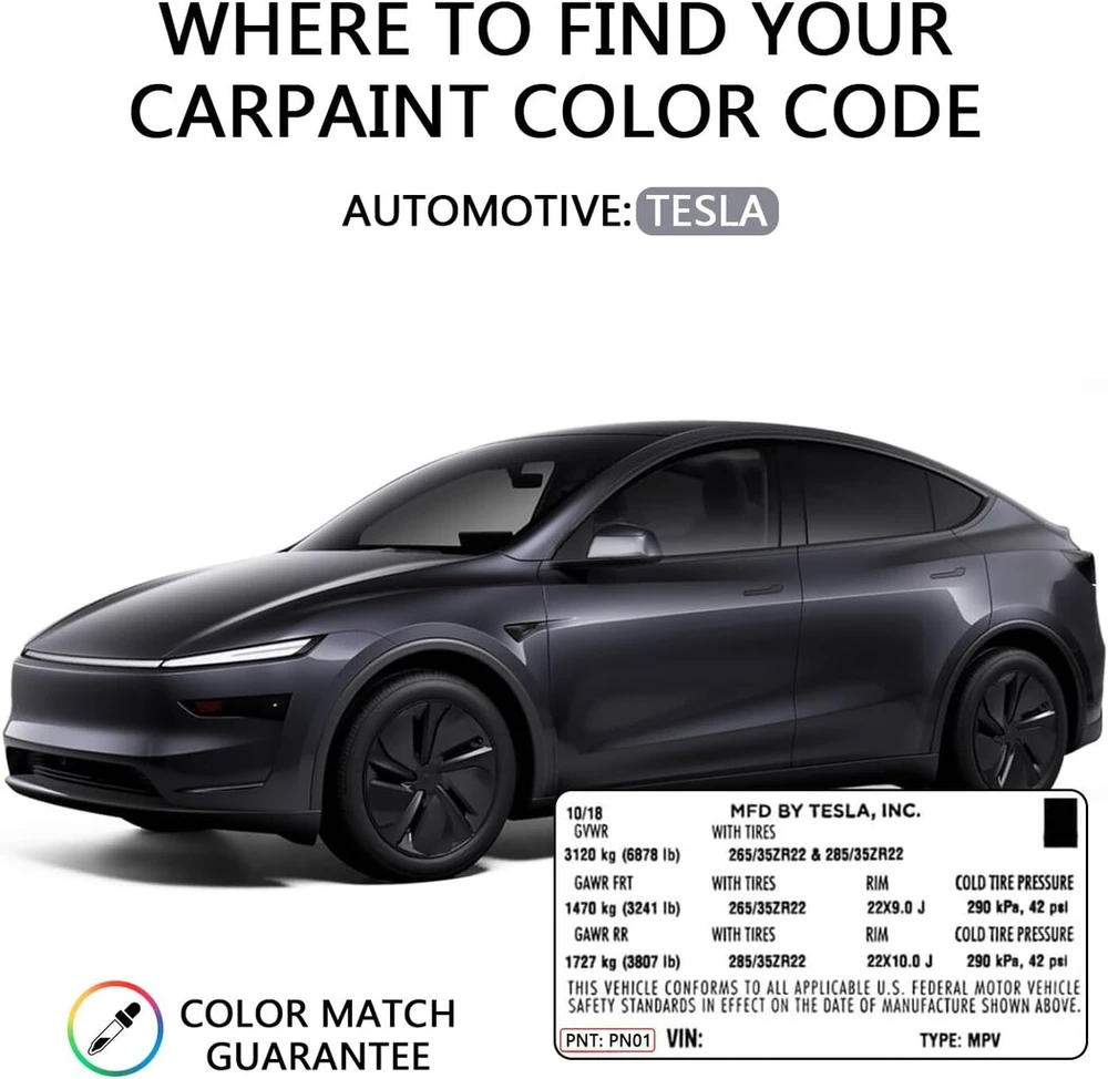 Topabyte dažų pieštukas, skirtas Tesla Model Y Juniper Model 3 Highland Model X Model S pilkos spalvos automobilių dažų įbrėžimų taisymui, dažų retušavimo pieštukas, stealth pilkas - pn01