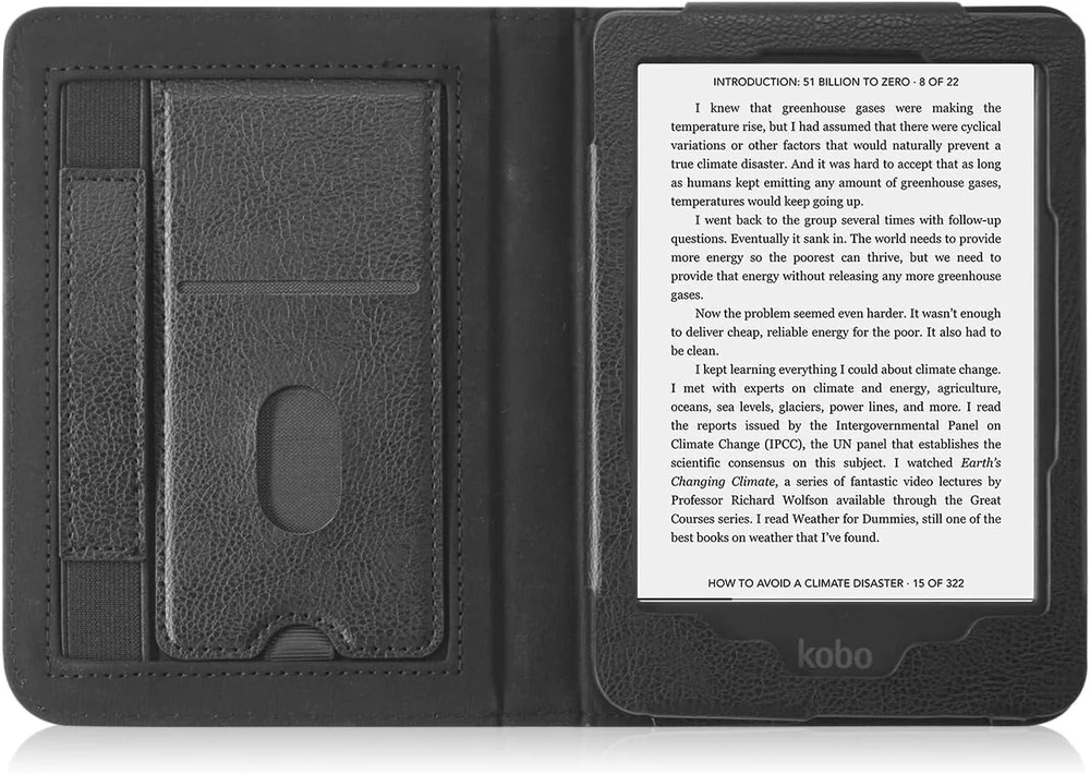 Topcase dėklas, skirtas Kobo Clara Colour / Bw / Clara 2e 2022 / Tolino Shine 4 su stovu ir riešo dirželiu, 6 colių e. skaityklė su automatinio užmigdymo/pabudimo funkcija (juodas)