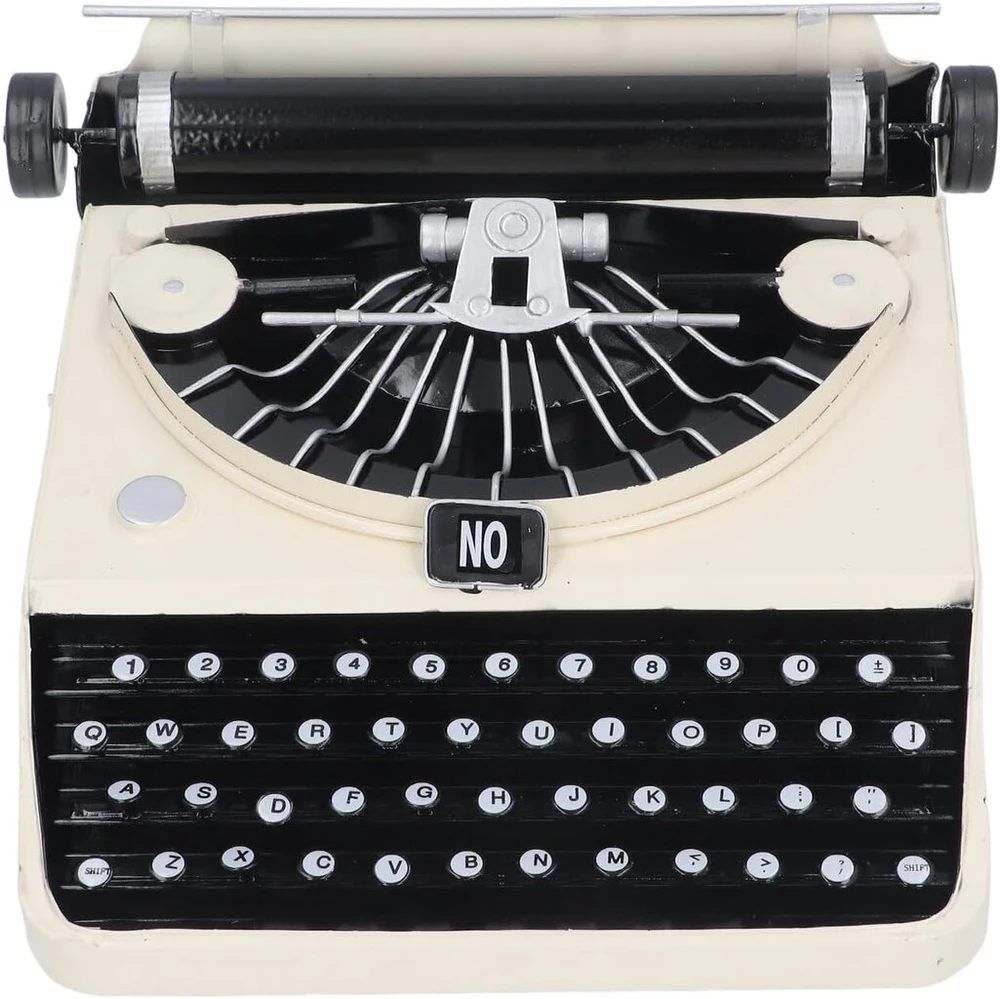 Topincn vintažinis rašomosios mašinėlės modelis, rankų darbo retro dekoras, ornamentas, rašomosios mašinėlės amatas namų stalui, streso mažinimo žaislas su rankiniu poliravimu, numatytasis