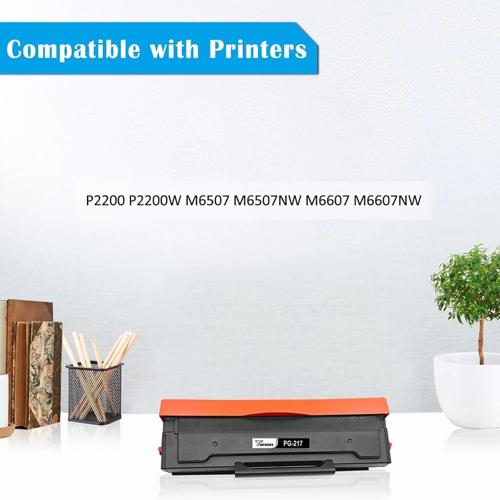 Toprint Pg217 Pg-217 Pg 217 suderinamos tonerio kasetės 1600 puslapių 2 juodos spalvos, skirtos P2200 P2200w M6507 M6507nw M6607 M6607nw spausdintuvams