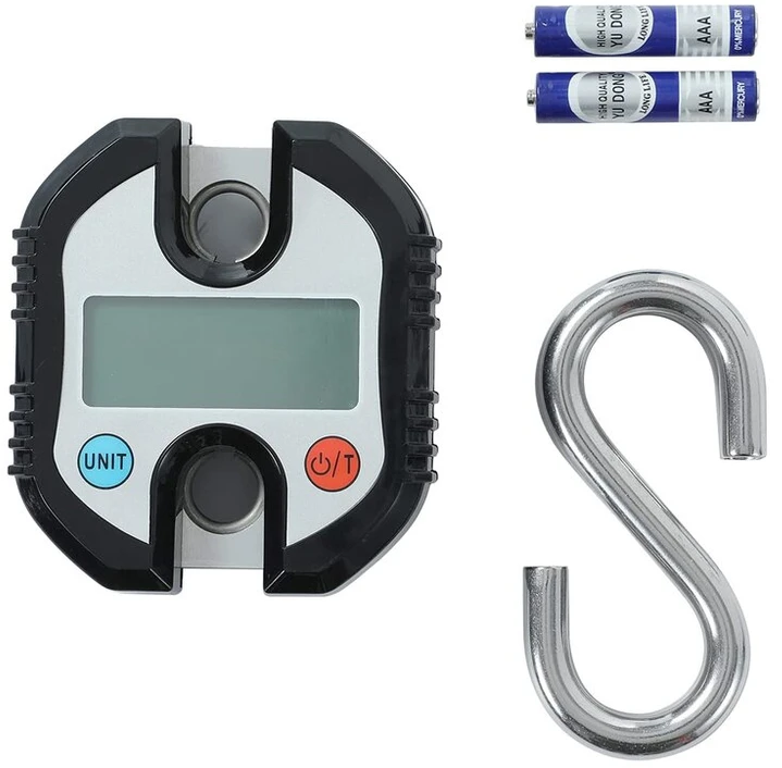 Topway skaitmeninės svarstyklės kranui, 150 kg apkrova, dvigubo tikslumo elektroninės mini lcd kilpinės pakabinamos bagažo žvejybos svarstyklės, didelio našumo svarstyklės su taros funkcija 833211