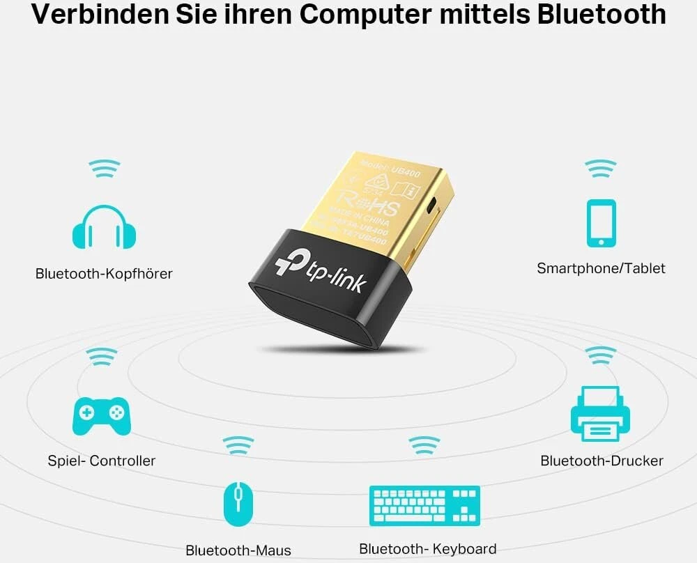 Tp-link Ub400 Nano Usb Bluetooth 4.0 adapteris (skirtas Pc nešiojamam kompiuteriui, palaiko Windows 10/8.1/8/7/xp, Plug and Play, skirtas Windows 10/8.1/8)