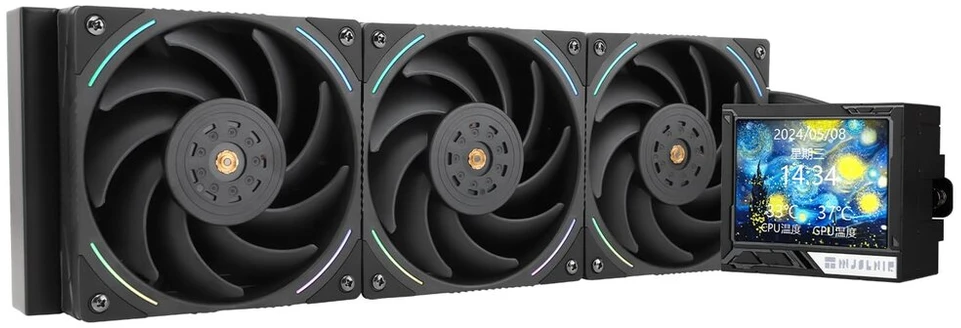 Tr Mjolnir Vision 360 Argb Juodas-aio Cpu skystinis aušintuvas su 320 x 240 Ips Lcd ekranu, skirtas Am4 Am5 Lga1700 1851 3.5 colio