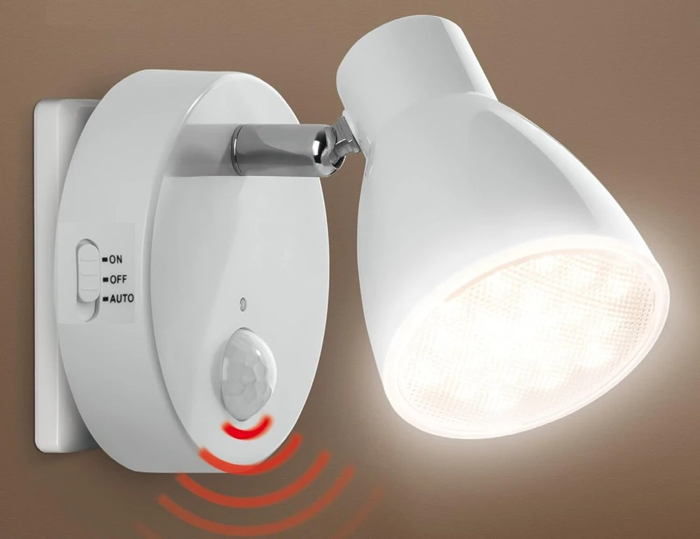 Trango Milo 2635-016 led naktinė lemputė su judesio ir prieblandos jutikliu, balta, 4 w apsauginė lemputė 230 v, lizdinė lempa, sieninė lempa, orientacinė lemputė, naktinė lempa, lizdinė lemputė