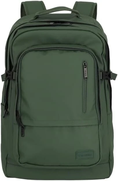 Travelite kuprinė pagaminta iš vandeniui atsparios medžiagos, paminkštintas skyrius nešiojamam kompiuteriui, 15,6 colio, basics daypack su prisegimo funkcija, 48 cm, 28 litrai, 900 g, alyvuogių spalvos, dienos kuprinės