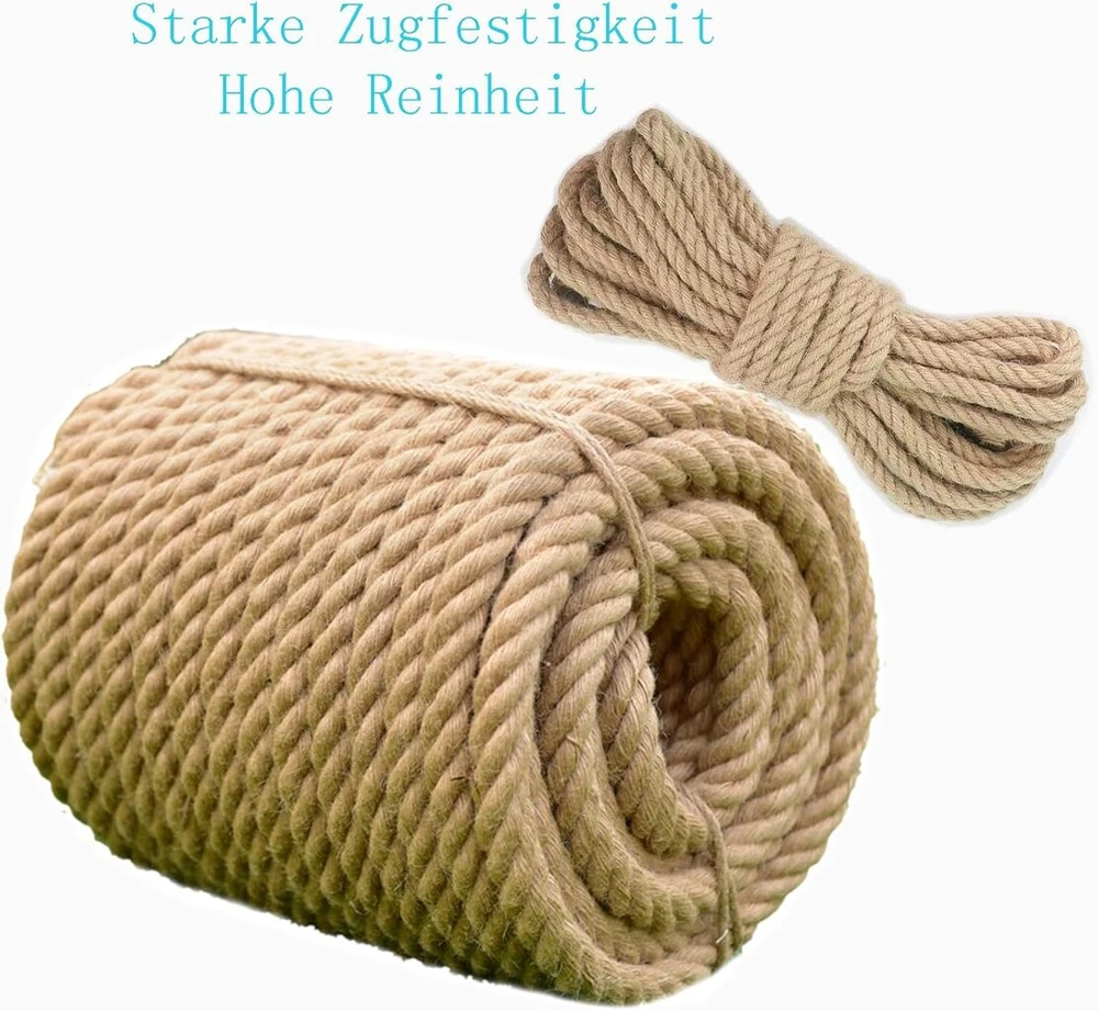 Tread star, džiuto virvė laipiojimo virvė, natūralus sodo džiuto virvelės laidas, virvė traukimo varžyboms, barjeras, turėklas, virvė pagaminta iš (8 mm - 30 m)