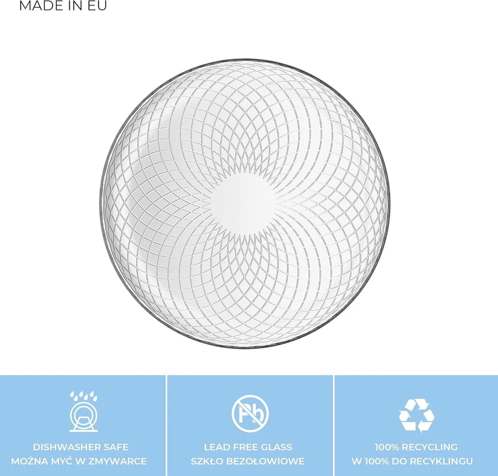 Trend for home Elina 2 tortinių lėkščių rinkinys, serviravimo lėkštės, picų lėkštės, tortinės lėkštės, stalo įrankių rinkinys, tortinė lėkštė, stiklinė lėkštė, desertinė lėkštė, pusiau permatoma, skersmuo 30 cm, geometrinis raštas