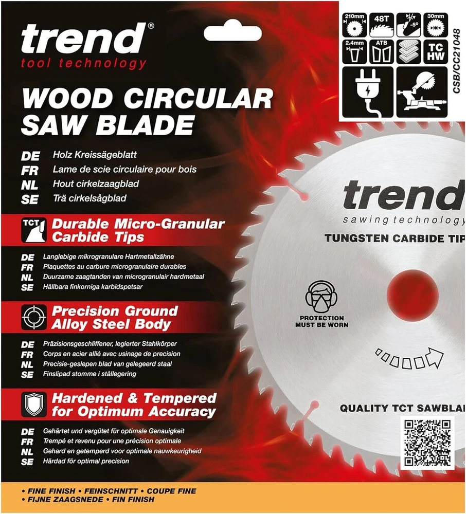 Trend pjūklo diskas 210mm, 48 dantys, 30mm skylė
