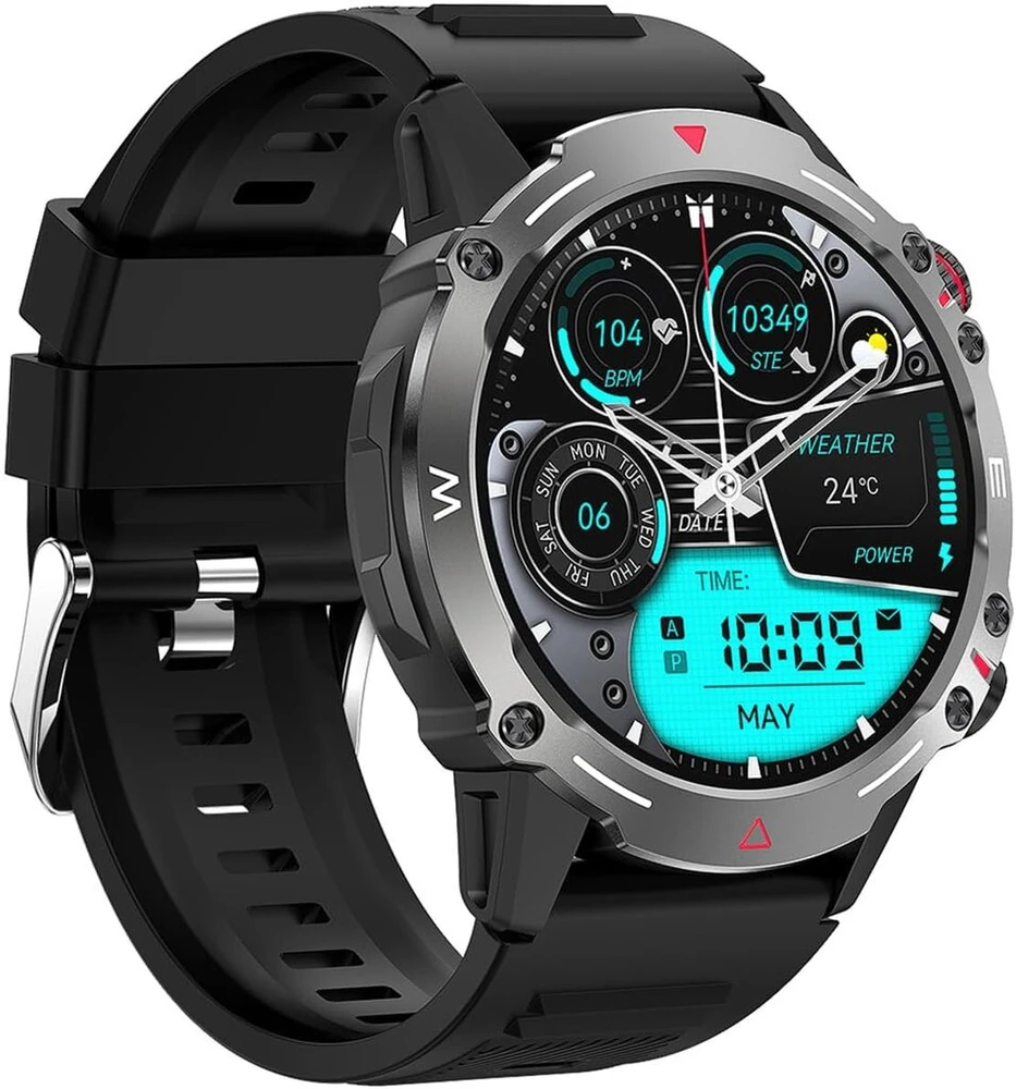Trevi T-fit 510a išmanusis laikrodis su belaidžio skambinimo funkcija, didelis 1.43 colio amoled ekranas, skirtas fiziniam aktyvumui ir savijautai kontroliuoti, miego stebėjimas, atsparus vandeniui
