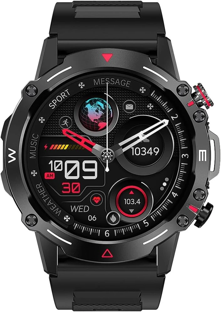 Trevi T-fit 510a išmanusis laikrodis su belaidžio skambinimo funkcija, didelis 1.43 colio amoled ekranas, skirtas fiziniam aktyvumui ir savijautai kontroliuoti, miego stebėjimas, atsparus vandeniui