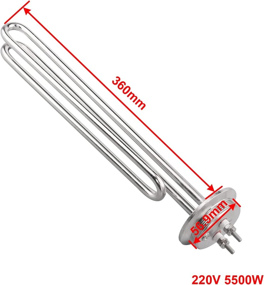 Tri-clamp atlenkiamo tipo kaitinimo elementas dn50 elektrinis vamzdinis šildytuvas su nerūdijančio plieno dangteliu ir silikoniniu žiedu 220 5500 w 2 colių skersmens 59,6 mm
