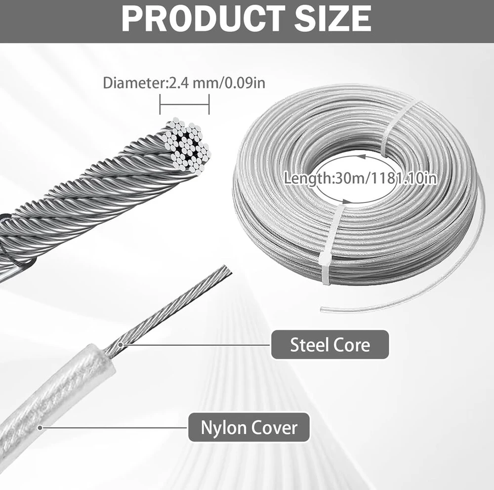 Trimerio valas 2,4 mm x 30 m, plieno vielinis žoliapjovės diskas, žoliapjovės siūlas, žoliapjovė, žoliapjovės valas vejai, sodui