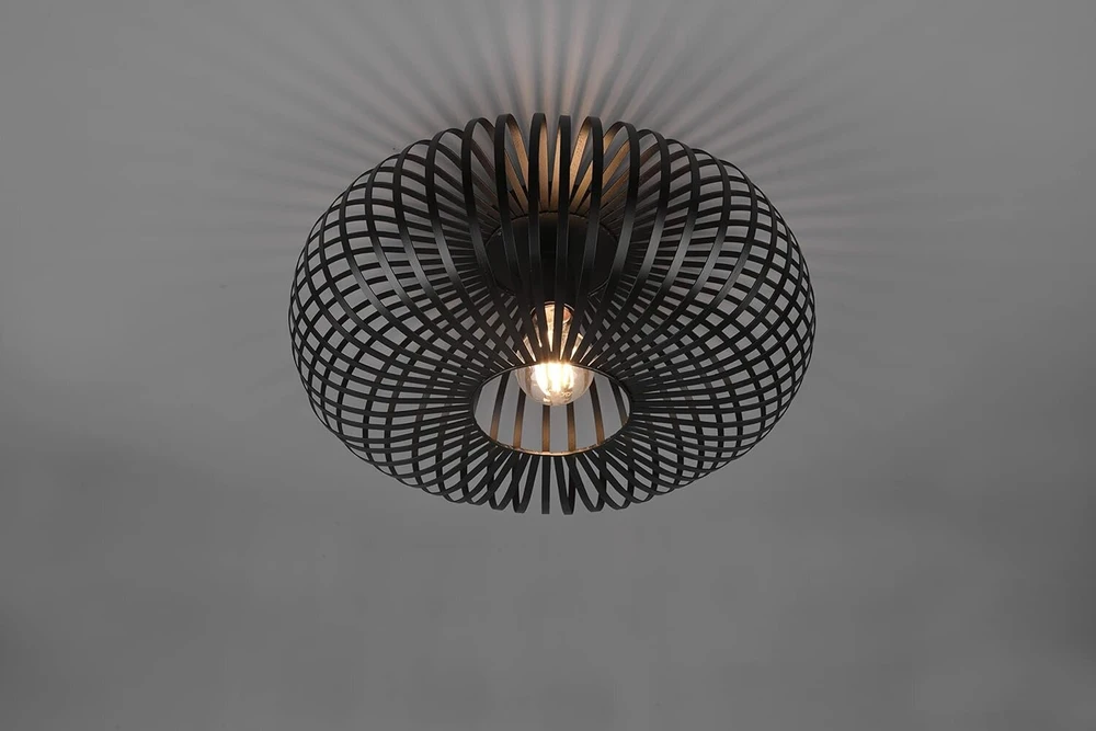 Trio Leuchten Johann 606900132 lubinis šviestuvas, metalas, matinė juoda, 1x E27 lemputė neįtraukta