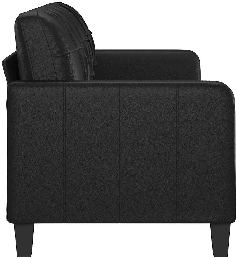 Fotelis Trivietė sofa, juodos spalvos, 180cm, dirbtinė oda