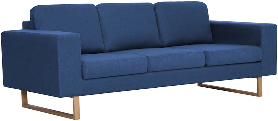 Fotelis Trivietė sofa, mėlyna, audinys