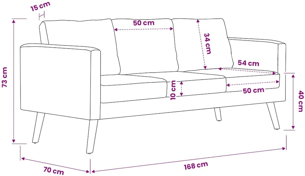 Fotelis Trivietė sofa, taupe spalvos, audinys