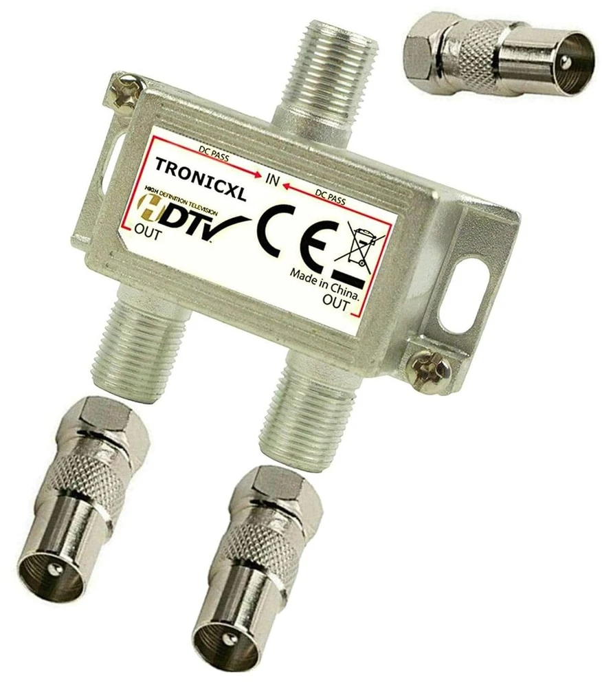 Tronicxl 2 krypčių bk skirstytuvas tv kabelio adapteris antenos skirstytuvas kabelinė tv dvbc, pvz., skirtas unitymedia vodafone netcologne netaachen netkassel telecolumbus primacom ewe skirstytuvas unicable