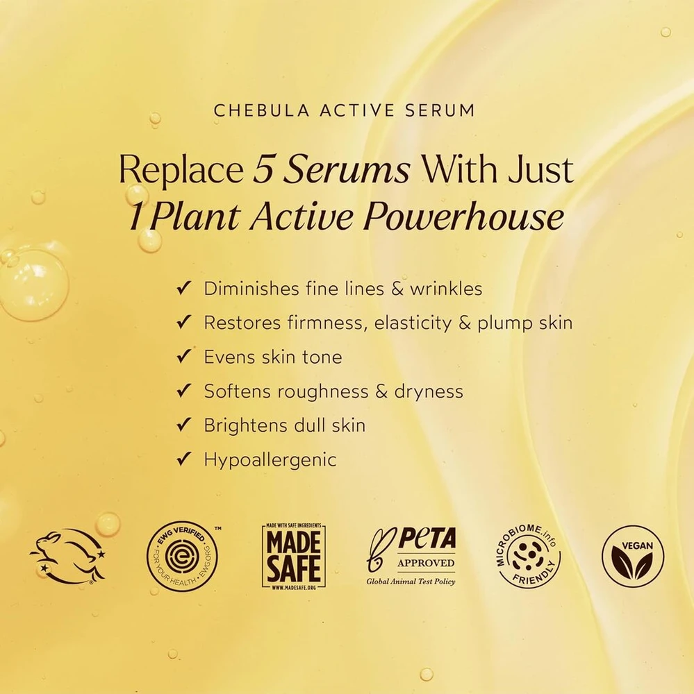 True Botanicals - natūralus chebula aktyvus serumas | švari, netoksiška, natūrali odos priežiūra (30 ml)