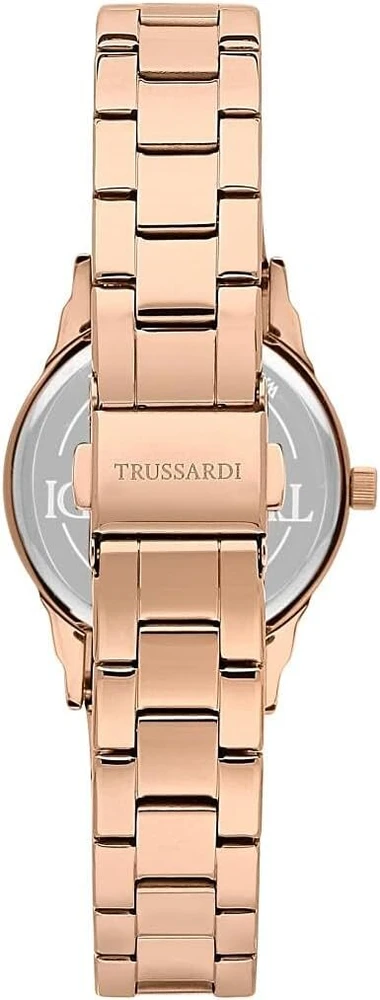 Trussardi T-bent Collection moteriškas laikrodis tik laikui rodyti, nerūdijantis plienas, rožinio aukso Pvd danga R2453141506
