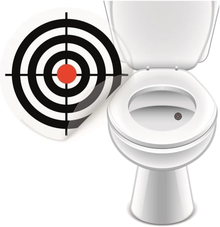 Tualeto lipdukų rinkiniai su 5 skirtingais dizainais, juokingi tualeto taikinio ir motyvų lipdukai, lipni tualeto dekoracija (5 x Bullseye)