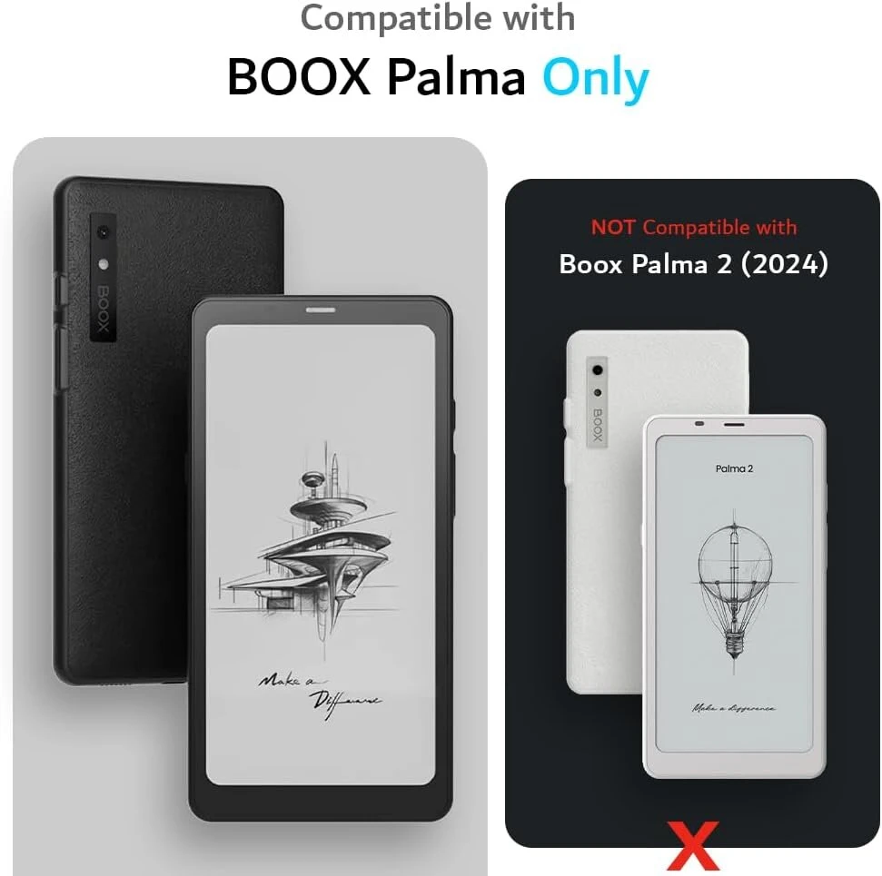 Tudia Skn dėklas, suderinamas su Onyx Boox Palma (6,13 colio) sustiprintais kampais, smūgiams atsparus, plonas, negelstantis silikoninis gelis, skaidrus galinis dangtelis, lengvas Tpu buferis, skirtas e. skaityklei - skaidrus