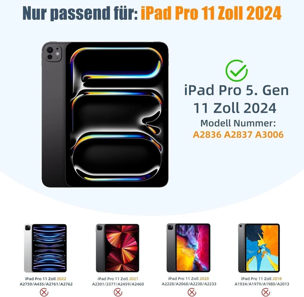 Tuolisg dėklas, skirtas ipad pro 11 inch m4 (2024), folio atverčiamas pu odos smūgiams atsparus apsauginis dėklas ipad pro 11, stovas, piniginės dėklas planšetiniam kompiuteriui, palaiko pencil pro/usb-c, automatinis miego/pabudimo režimas - owl