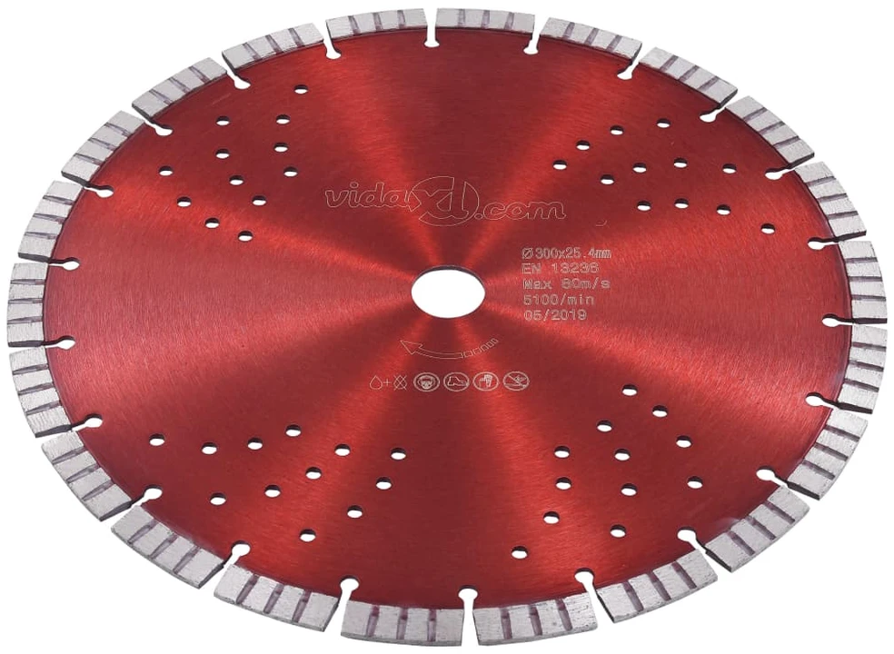 Turbo deimantinis pjovimo diskas su angomis, plienas, 300mm