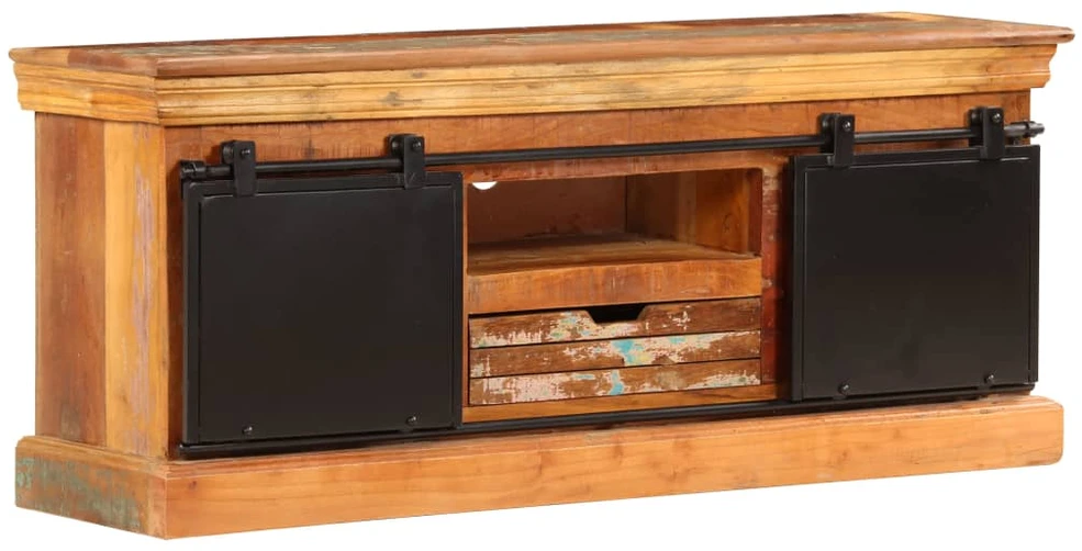 TV staliukas TV spintelė, 110x30x45cm, perdirbtos medienos masyvas