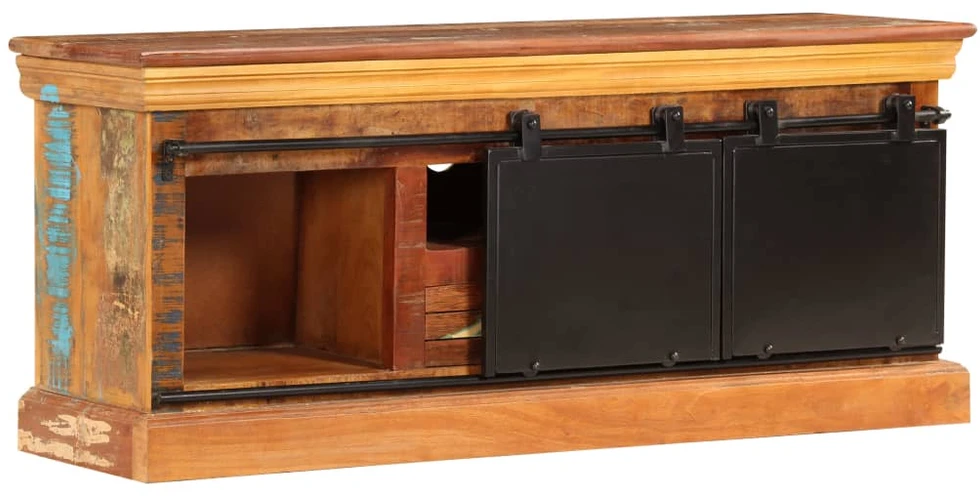 TV staliukas TV spintelė, 110x30x45cm, perdirbtos medienos masyvas