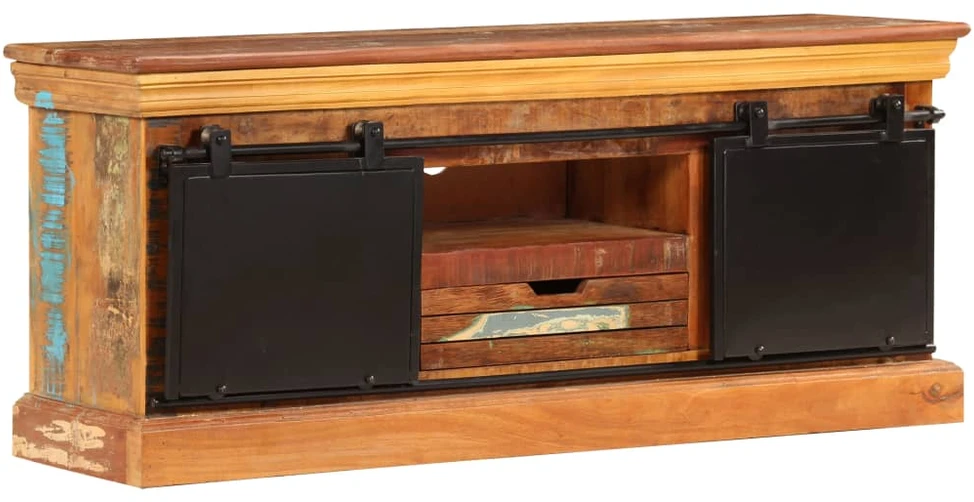 TV staliukas TV spintelė, 110x30x45cm, perdirbtos medienos masyvas