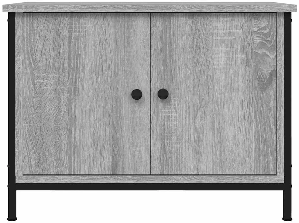 TV staliukas TV spintelė su durelėmis, pilka ąžuolo, 60x35x45cm, mediena