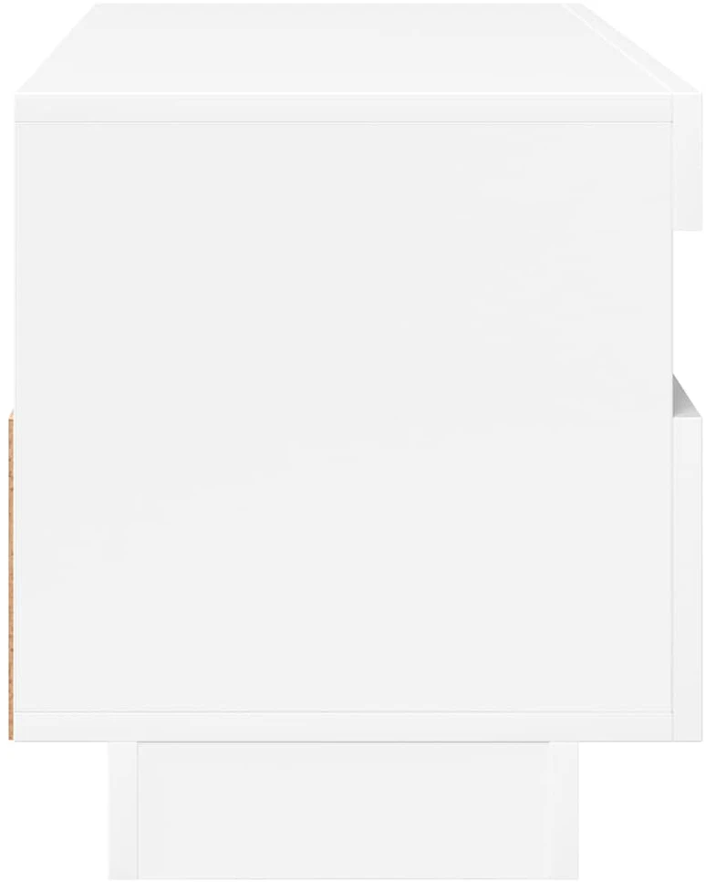 TV staliukas TV spintelė su LED apšvietimu, balta, 100x35x40cm, blizgi