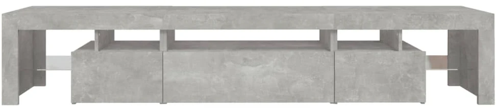 TV staliukas TV spintelė su LED apšvietimu, betono pilka, 215x36,5x40cm