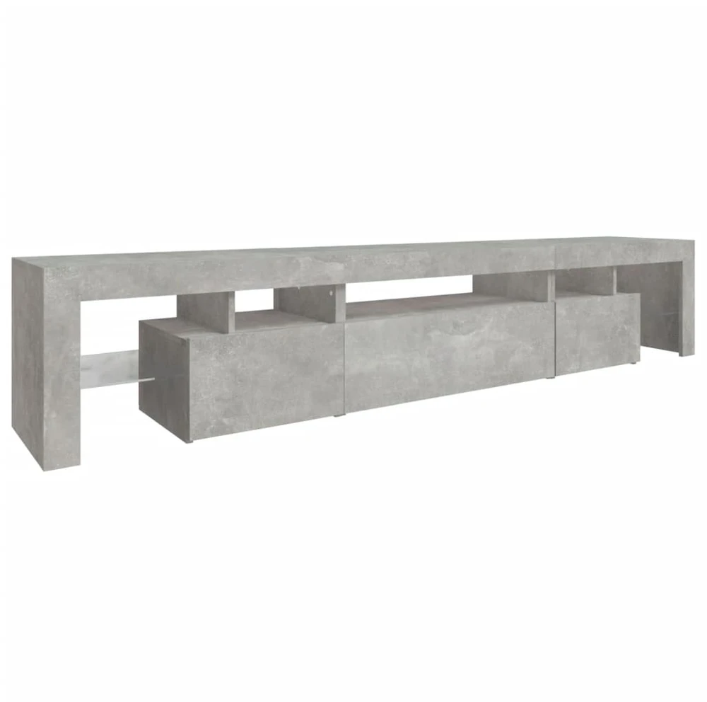 TV staliukas TV spintelė su LED apšvietimu, betono pilka, 215x36,5x40cm