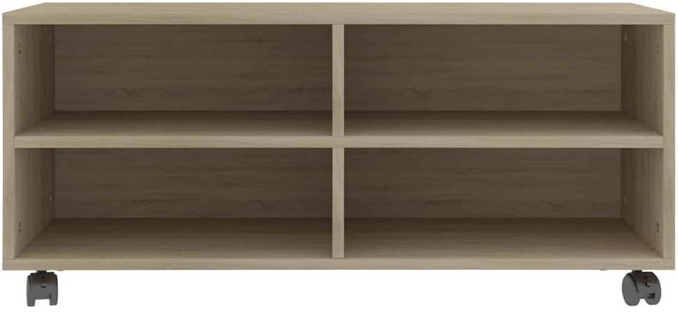TV staliukas TV spintelė su ratukais, ąžuolo, 90x35x35cm, apdirbta mediena