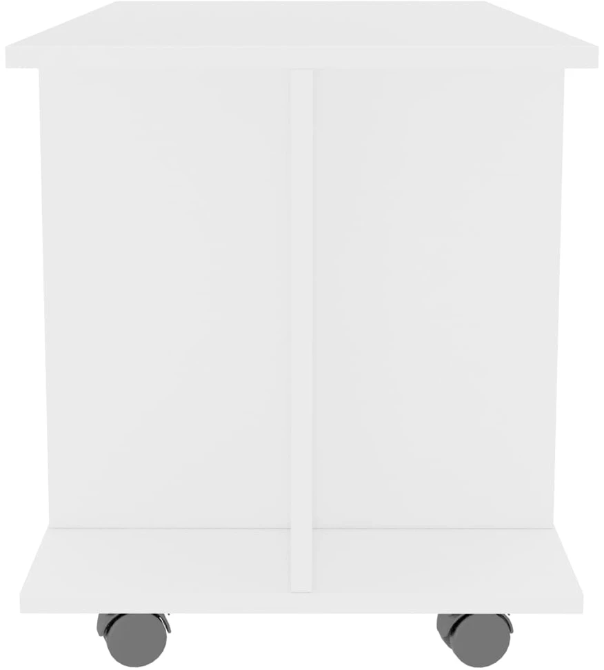 TV staliukas TV spintelė su ratukais, baltos spalvos, 80x40x45 cm, mediena