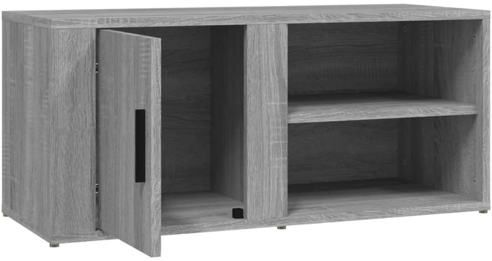 TV staliukas TV spintelės, 2vnt., pilkos ąžuolo, 80x31,5x36cm, mediena