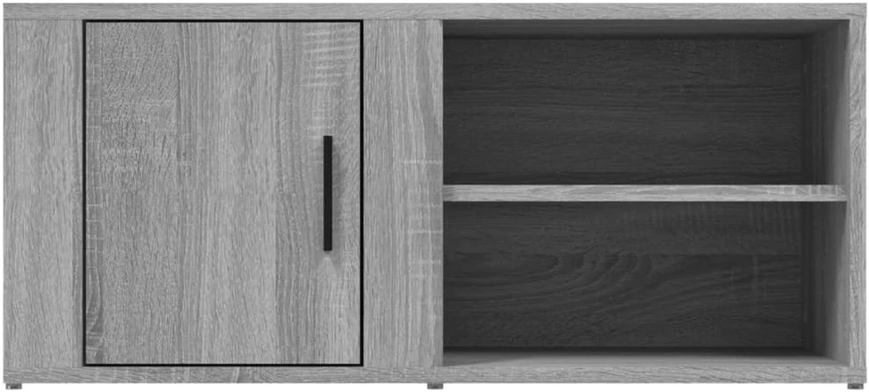 TV staliukas TV spintelės, 2vnt., pilkos ąžuolo, 80x31,5x36cm, mediena