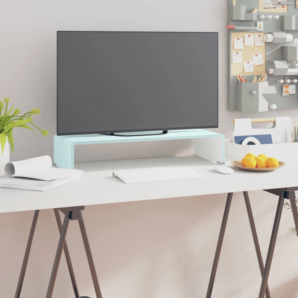 TV staliukas TV stovas/monitoriaus pakyla, žalias, 60x25x11cm, stiklas