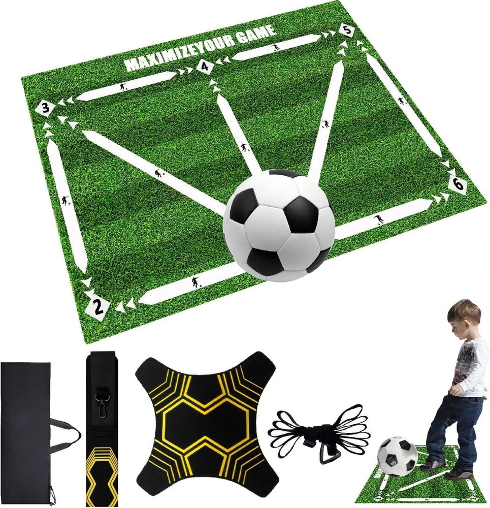 Tyafzzn futbolo kilimėlis 60 x 90 cm, futbolo žingsnių treniruočių kilimėlis, kamuolio kontrolės treniruotės, neslystantis treniruočių kilimėlis, dovana vaikams ir futbolo mėgėjams